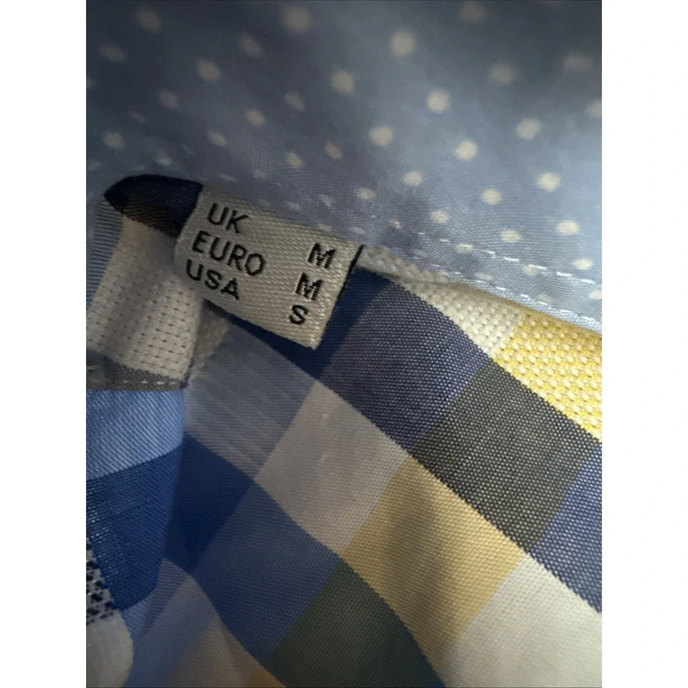 Barbour Tailored Fit Mens S Blue Multicolor Plaid Short Sleeve Button Up Shirt